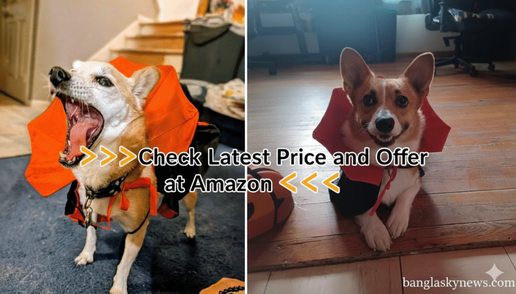 Dog Halloween Costume Dog Vampire Costume Funny Pet Vampire Devil Cape Cloak Halloween Costumes for Small Medium Large X-Large Dogs Pets (Large)