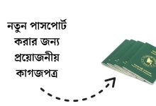 নতুন পাসপোর্ট করার জন্য প্রয়োজনীয় কাগজপত্র